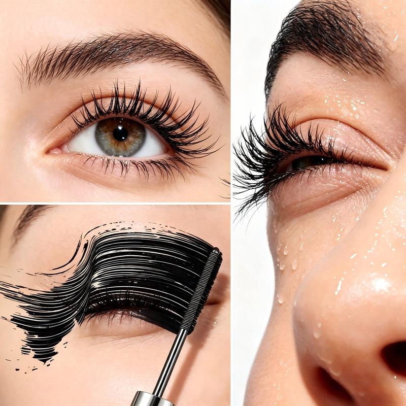 Steel tube spiral mascara, featuring a special spiral brush head made of steel – long-lasting and waterproof, providing 24-hour wear, easy to apply, and keeps each lash individually long and curled for an extended period. -AUX