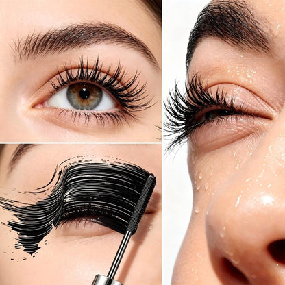 Steel tube spiral mascara, featuring a special spiral brush head made of steel – long-lasting and waterproof, providing 24-hour wear, easy to apply, and keeps each lash individually long and curled for an extended period. -AUX