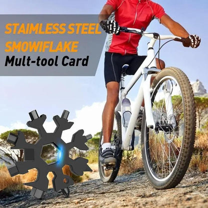 18-in-1 Multi-Function Snowflake Wrench🔧Outdoor, Cycling & Emergency Repair Tool-YOY