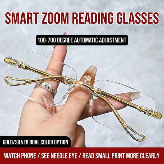 New Blue Light Blocking Progressive Rimless HD Fashion Reading Glasses-SUY
