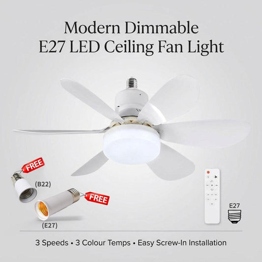 🚨 Turn ANY Light Socket Into A Powerful Ceiling Fan In 3 Seconds!-QZZ