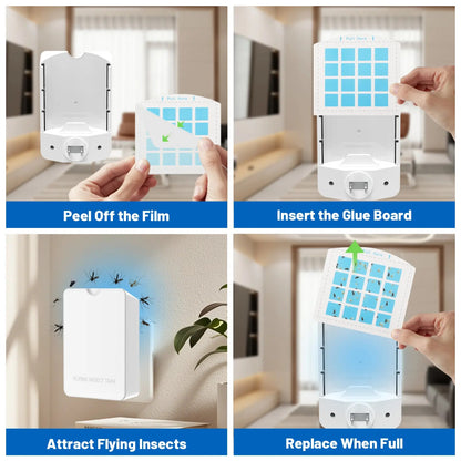 Premium Plug-In Flying Insect Trap | UV Light Bug Catcher + 5 Sticky Refills 🪰💡 LGZ