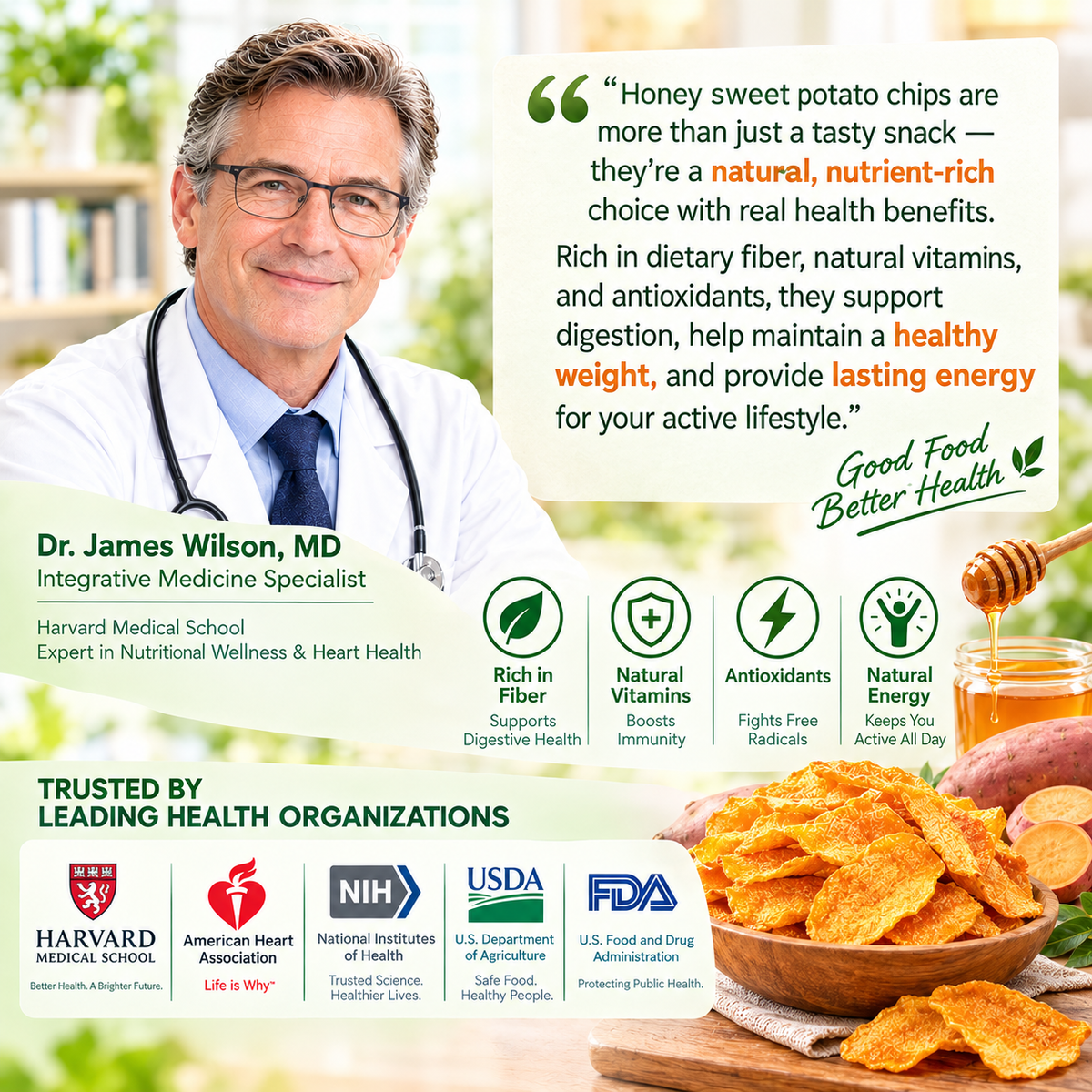 Golden Honey-Glazed Sweet Potato Chips – Slow-Baked, Non-GMO & Guilt-Free LGZ