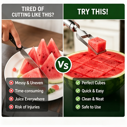 🍉 Watermelon Cube Cutter Fork – Fun, Safe, and Fast Fruit Slicing Tool-WBJ