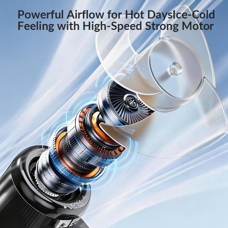 Premium Portable Neck Fan with Mist, 180° Adjustable Rechargeable Handheld Cooling Fan for Summer-TTT