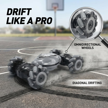 🚗Twist & Turn Gesture RC Car - No More Boring Toys! Dual Control Mode, All-Terrain Drift Stunt Car with Auto Demo & LED Light Show-AUX