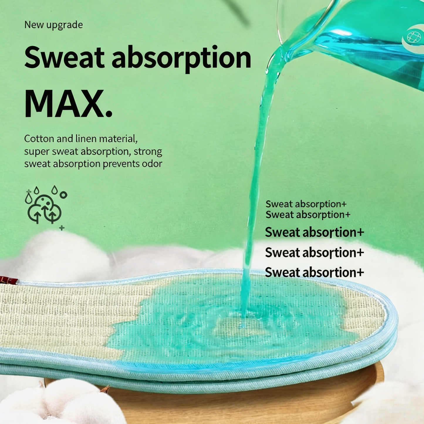 🌿Mugwort Deodorizing Insoles💦👣 | Ultra-Breathable Mesh, Max Sweat Absorption, All-Day Fresh Feet for Work & Sports-AUX