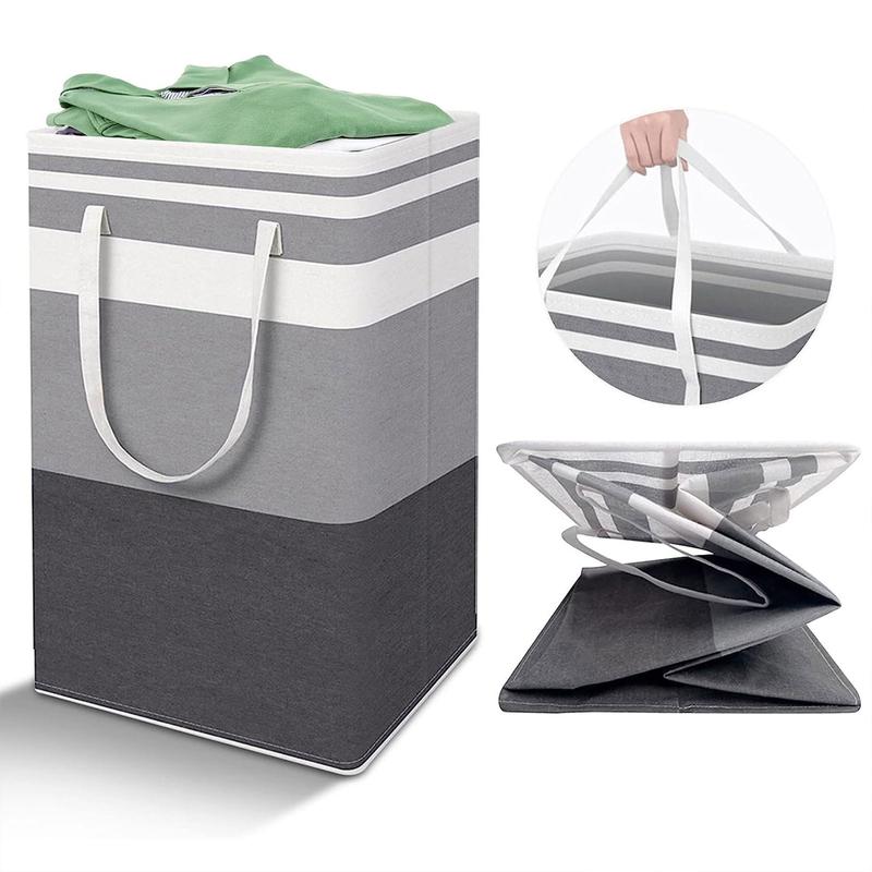 Collapsible Laundry Hamper Set, Large Capacity Fabric Laundry Baskets with Handles for Clothes & Storage-TTT