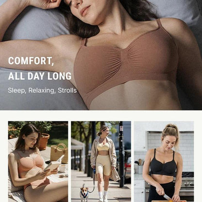 Seamless Comfort Wireless Bra, Plus Size Soft Support Bralette with Adjustable Straps, No Underwire Everyday Bra-TTT