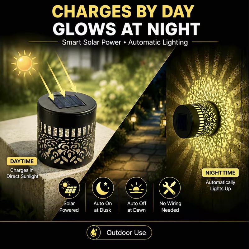 Solar Mandala Projection Wall Light ✨ Outdoor Waterproof Garden Decor Lamp-VIM