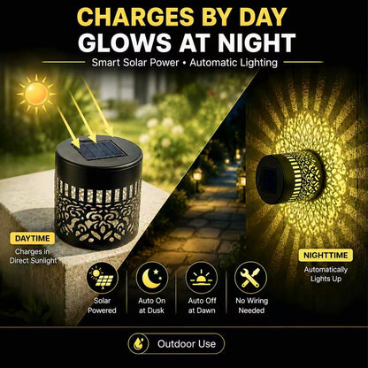Solar Mandala Projection Wall Light ✨ Outdoor Waterproof Garden Decor Lamp-VIM