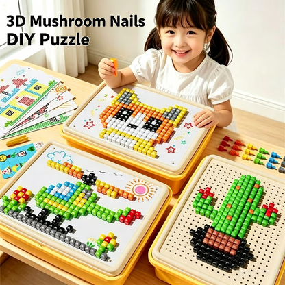 Kid's Mushroom Nail Puzzle Toy | Montessori Early Education, Fine Motor Skills & Concentration Game-QZZ