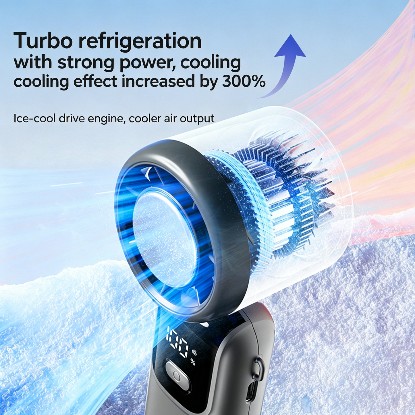 ⚡️ Say goodbye to summer sweat! 16°C Ice-Cooling Turbo Fan is now on FLASH SALE! Handheld, desktop, or neckwear—stay chilling anywhere. 🛒-QZZ