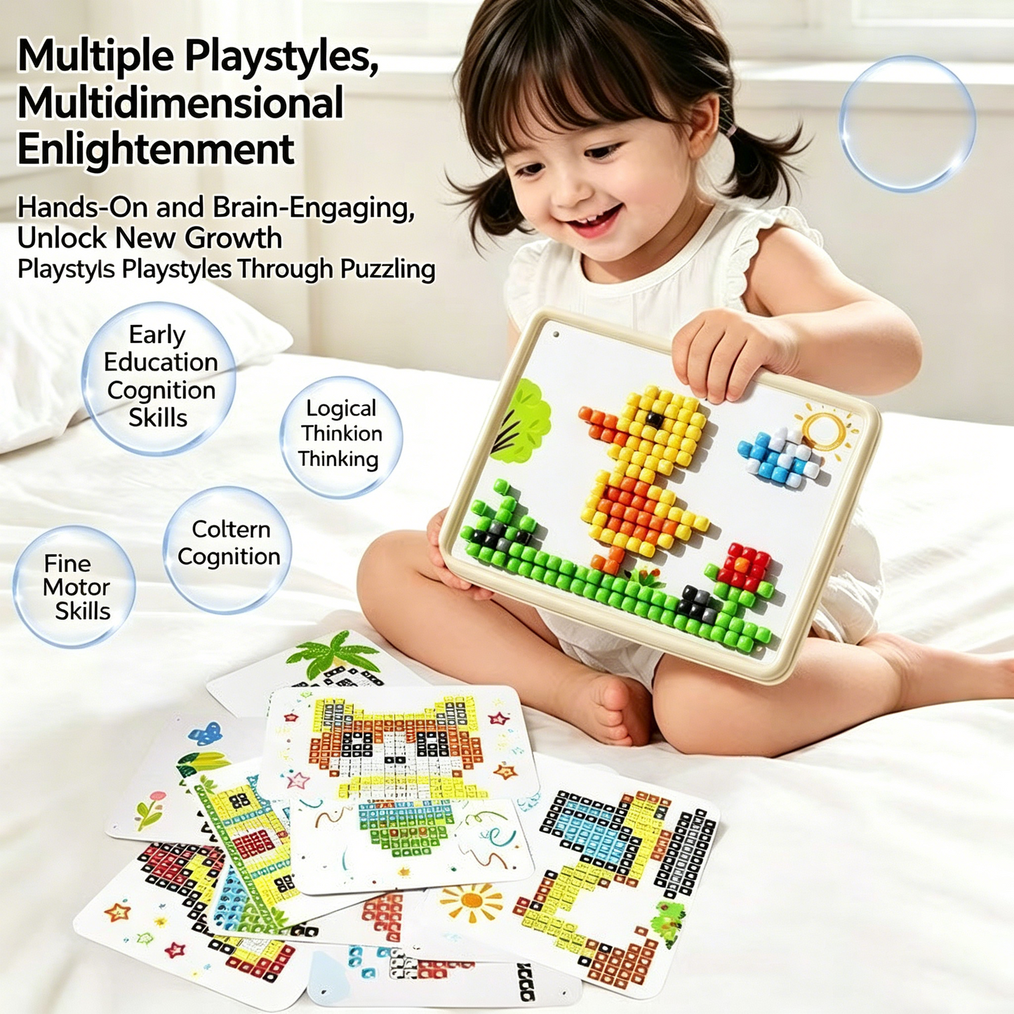 Kid's Mushroom Nail Puzzle Toy | Montessori Early Education, Fine Motor Skills & Concentration Game-QZZ