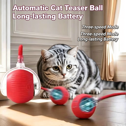 Smart Interactive Cat Toy Ball with Tail – Automatic Moving, USB Rechargeable, Motion Sensor, Boredom Relief Pet Toy for Indoor Cats-QZZ