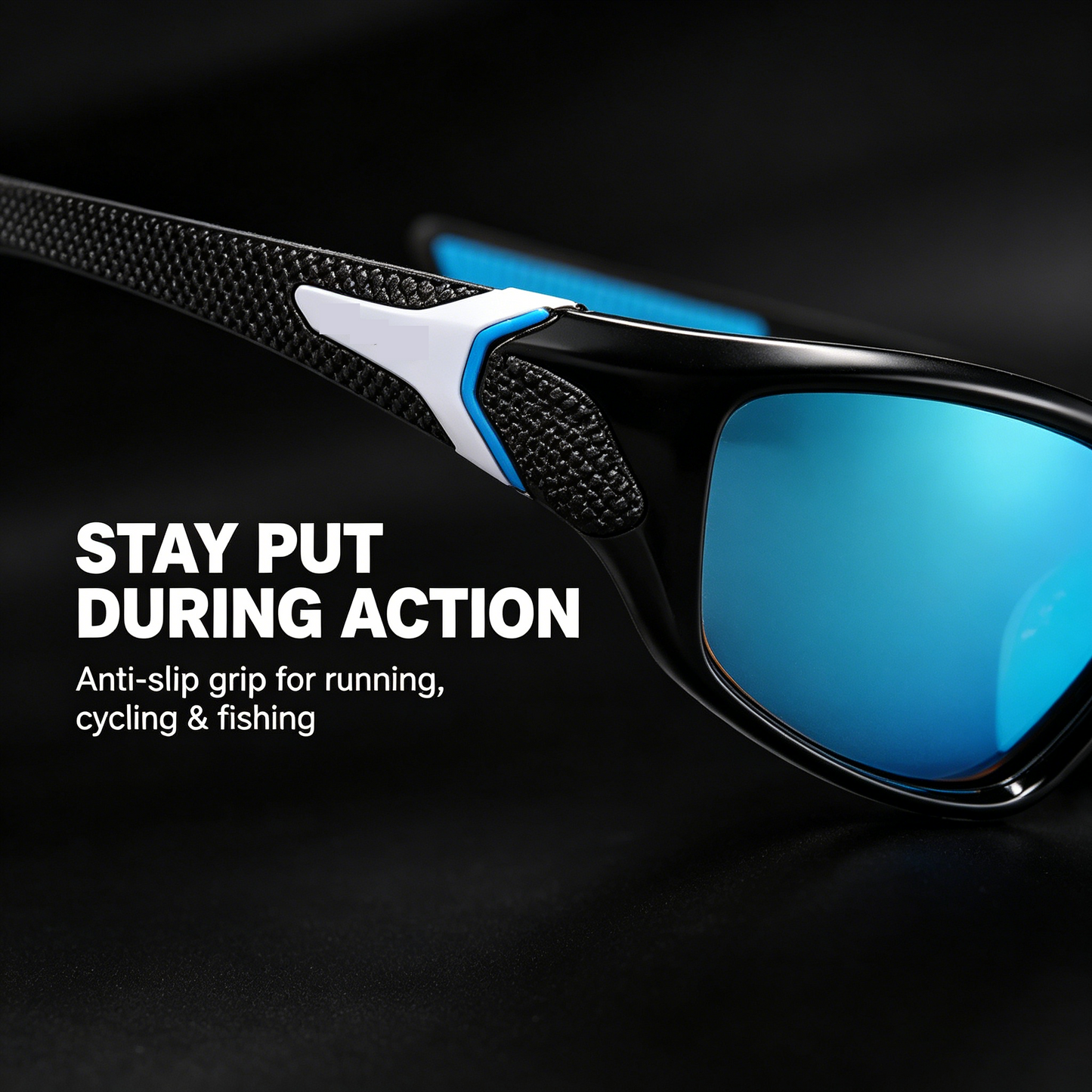 All-Weather Polarized Sports Sunglasses – Shatterproof PC Frame, 100% UV Block, No-Slip Fit for Running, Fishing & Driving-QZZ