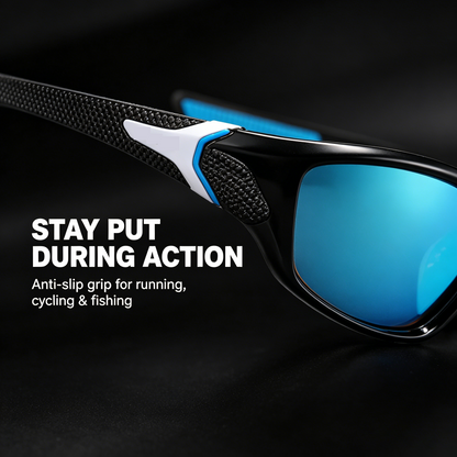 All-Weather Polarized Sports Sunglasses – Shatterproof PC Frame, 100% UV Block, No-Slip Fit for Running, Fishing & Driving-QZZ