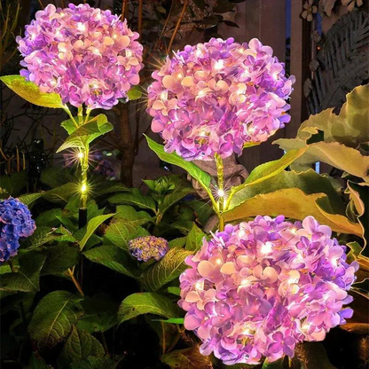 Solar-Powered Hydrangea Flower Lights, Waterproof Outdoor Decor Lights with No Electricity Cost-XXS