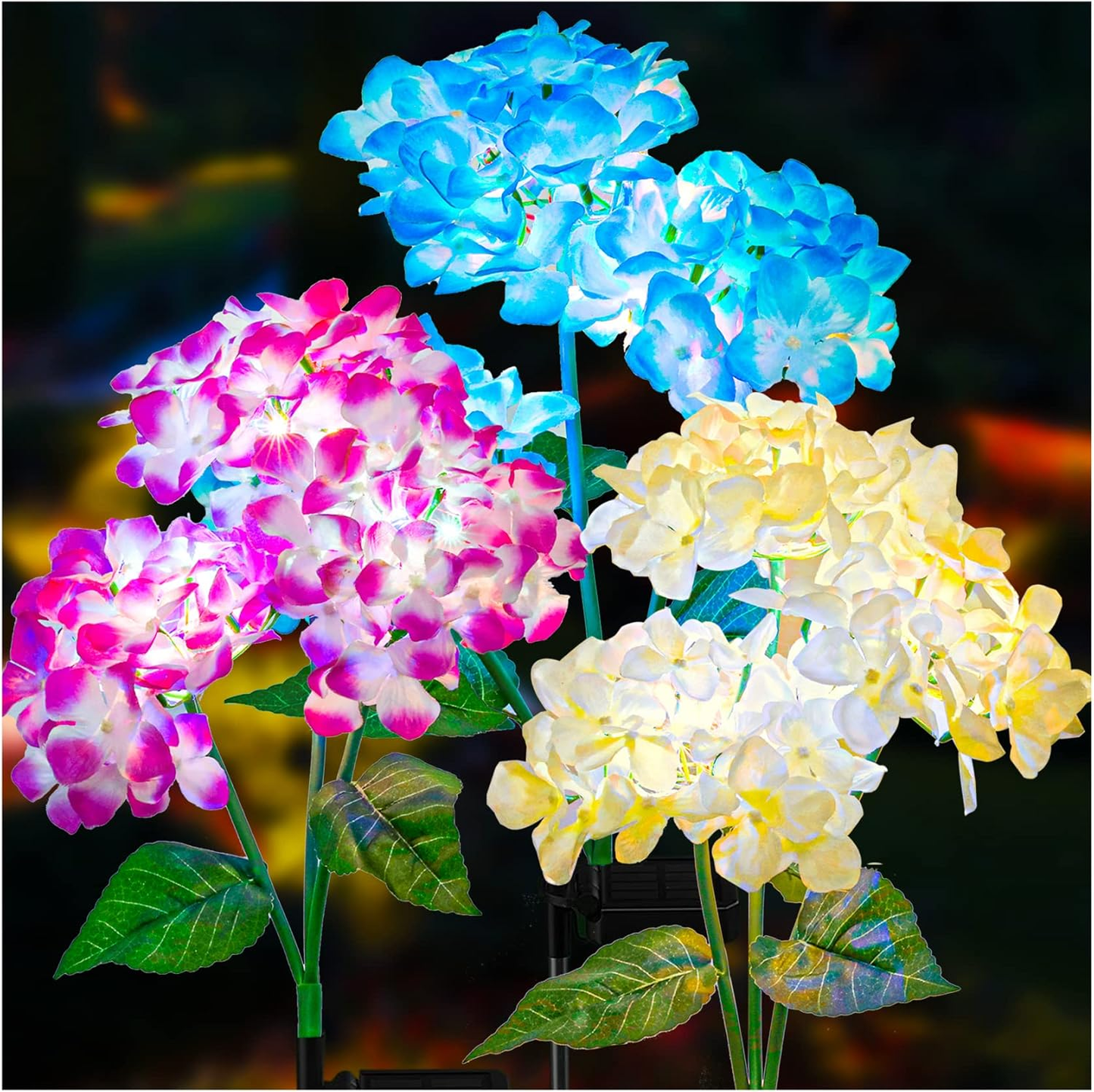 Solar-Powered Hydrangea Flower Lights, Waterproof Outdoor Decor Lights with No Electricity Cost-XXS