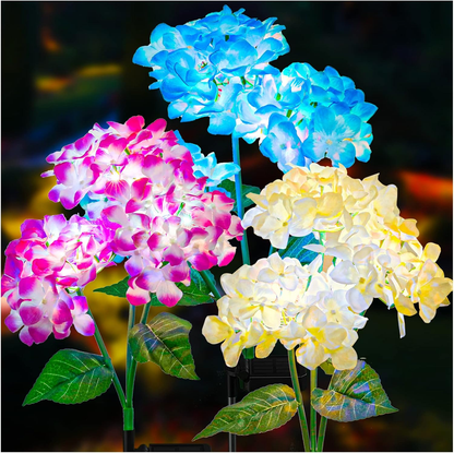 Solar-Powered Hydrangea Flower Lights, Waterproof Outdoor Decor Lights with No Electricity Cost-XXS