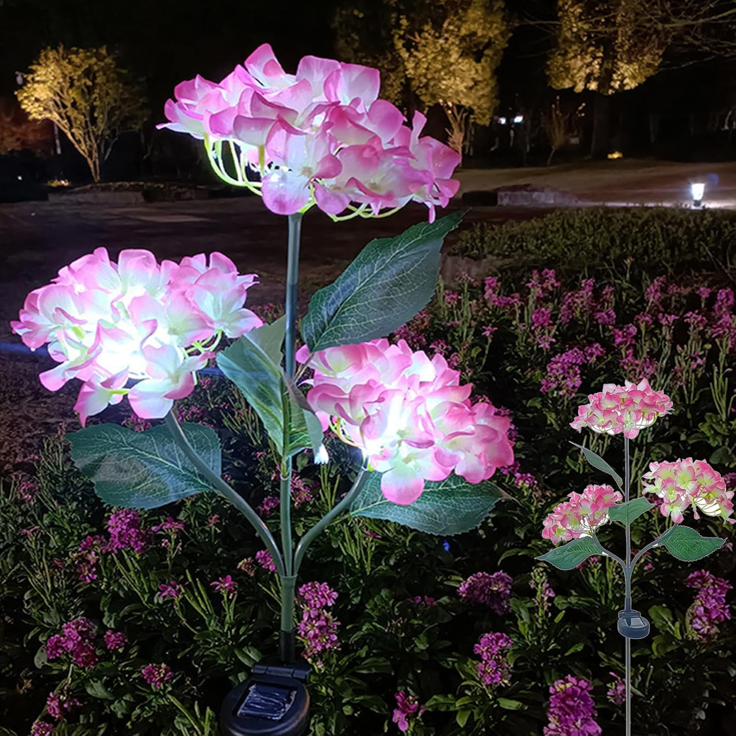 Solar-Powered Hydrangea Flower Lights, Waterproof Outdoor Decor Lights with No Electricity Cost-XXS