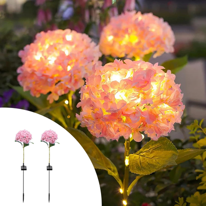 Solar-Powered Hydrangea Flower Lights, Waterproof Outdoor Decor Lights with No Electricity Cost-XXS