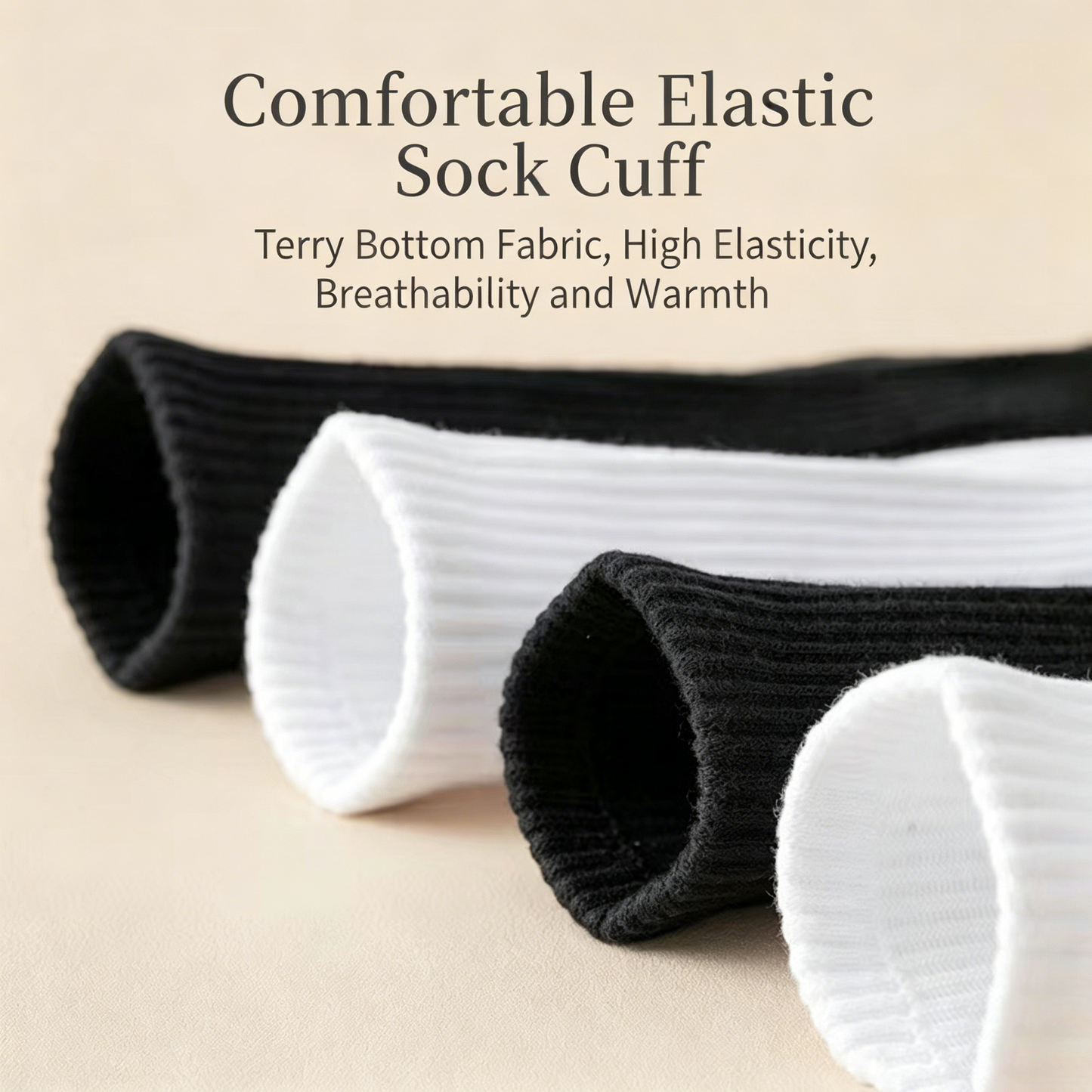 🏆 Premium Breathable 100% Cotton Socks | Anti-Odor Sport & Daily Crew Socks for Men (5-Pack / 10-Pack) — Super Soft, Non-Slip Cushion Comfort-QZZ