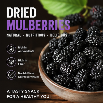 💯Natural, healthy, additive-free dried black mulberries🍇-XXS