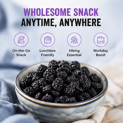 💯Natural, healthy, additive-free dried black mulberries🍇-XXS