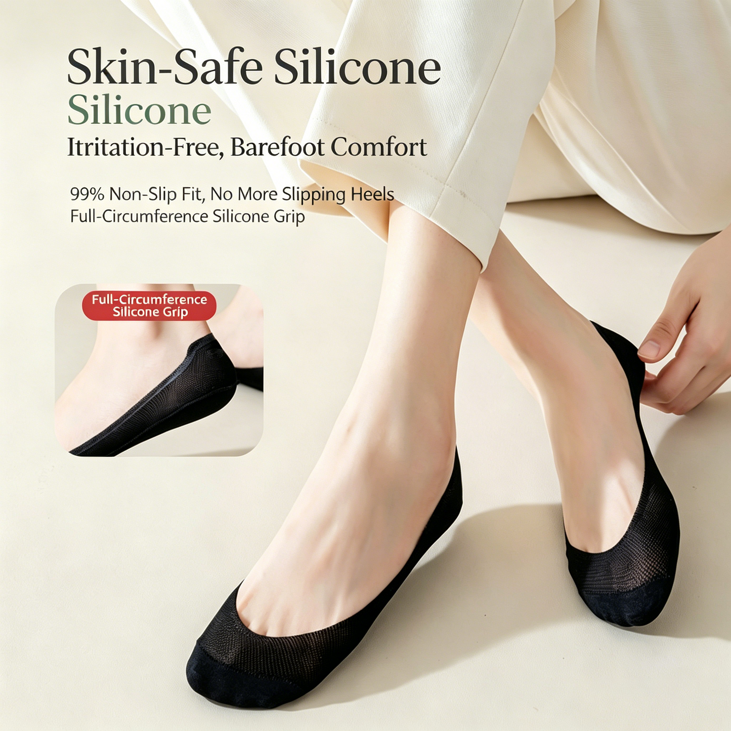 Non-Slip No-Show Socks for Women | 6x Stretch Invisible Socks for Flats & Loafers-QZZ