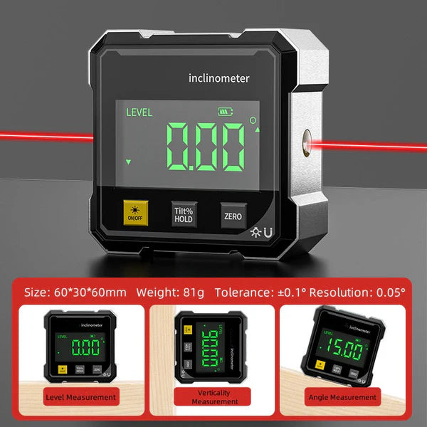 🔧Digital Angle Finder with Dual Laser 🏆 LCD Inclinometer Level Tool for Precision Measurement-YOY