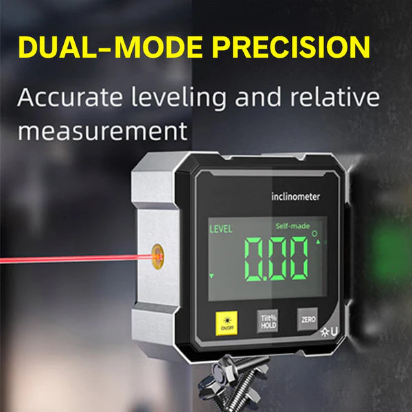 🔧Digital Angle Finder with Dual Laser 🏆 LCD Inclinometer Level Tool for Precision Measurement-YOY