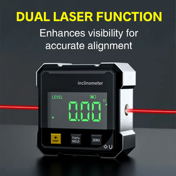 🔧Digital Angle Finder with Dual Laser 🏆 LCD Inclinometer Level Tool for Precision Measurement-YOY
