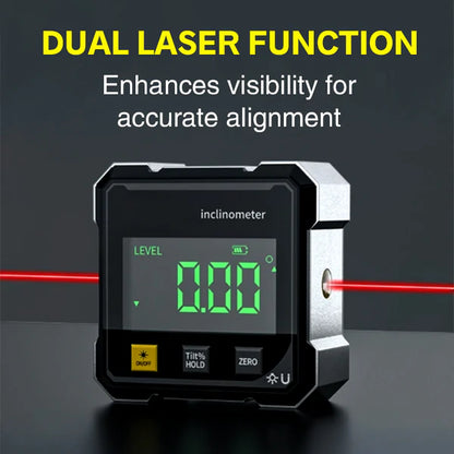 🔧Digital Angle Finder with Dual Laser 🏆 LCD Inclinometer Level Tool for Precision Measurement-YOY