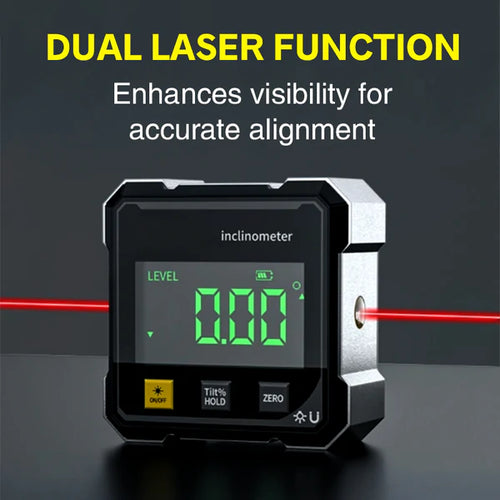 🔧Digital Angle Finder with Dual Laser 🏆 LCD Inclinometer Level Tool for Precision Measurement-YOY