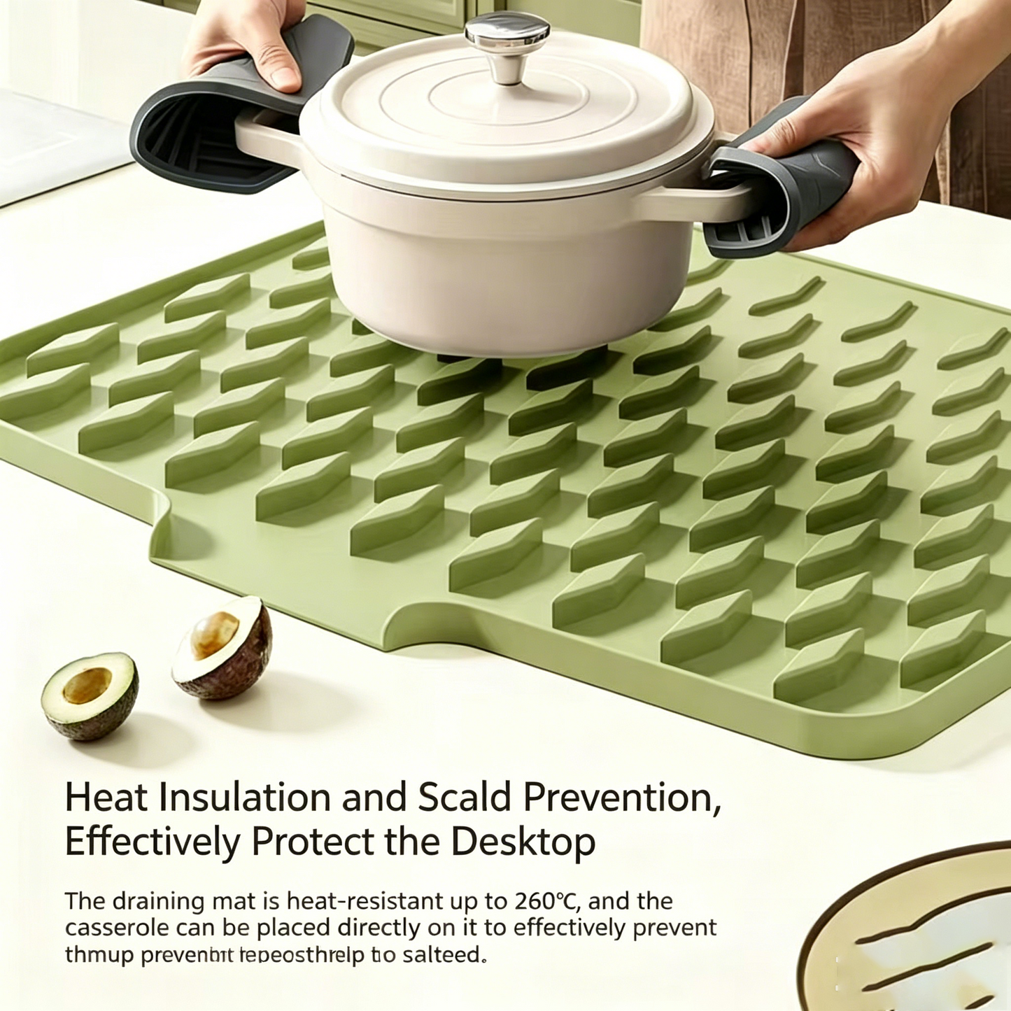 Stop Water Stains! Waterproof Silicone Drain Mat for Dishes, Fruits & More-QZZ